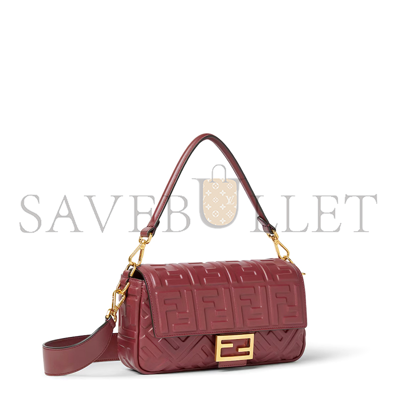 FENDI BAGUETTE BURGUNDY LEATHER BAG 8BR600AT57F1CGF (27*15*6cm)